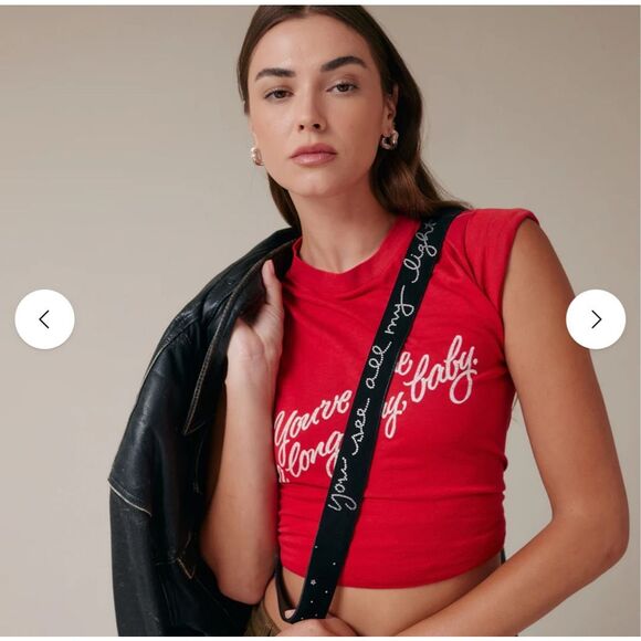 Bandolier Alanis rhinestone lyric crossbody belt/strap net nip - Picture 3 of 8